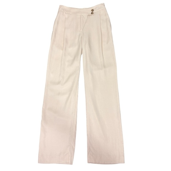 Reformation Oliver Pant Ivory White Lyocell Tencel Trousers Size 0 - Picture 6 of 12